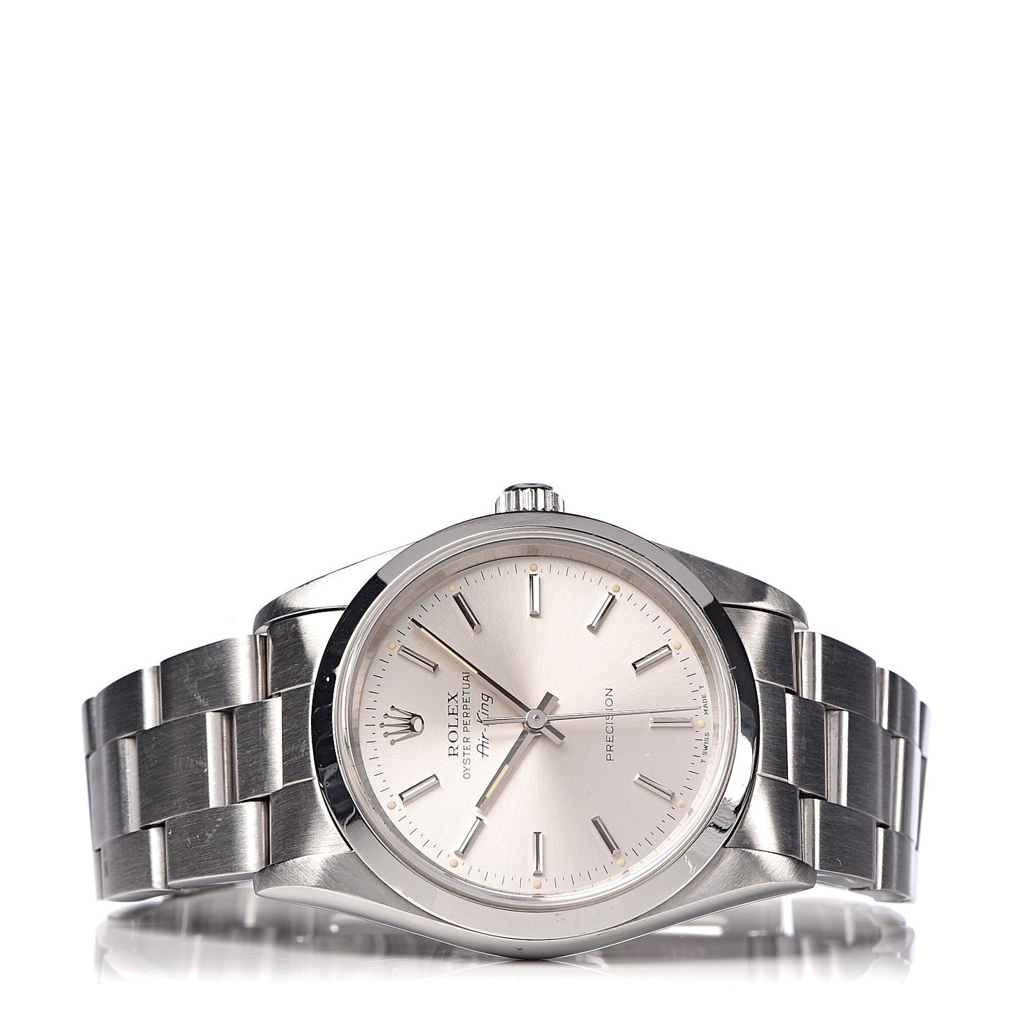 Stainless Steel 34mm Air-King Oyster Perpetual Precision Watch Silver 14000
