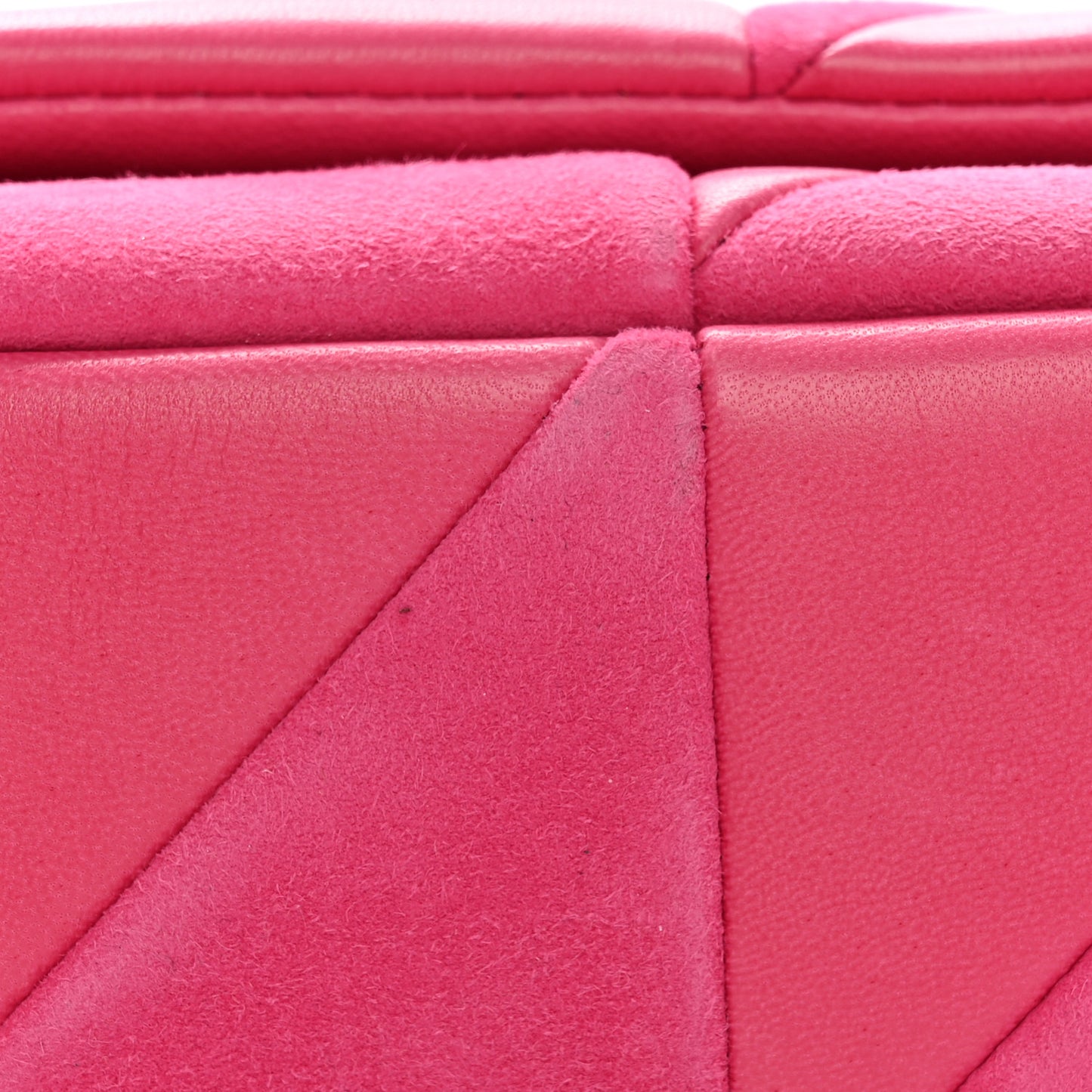 Lambskin Suede Patchwork Monogram Medium Jamie Fuchsia