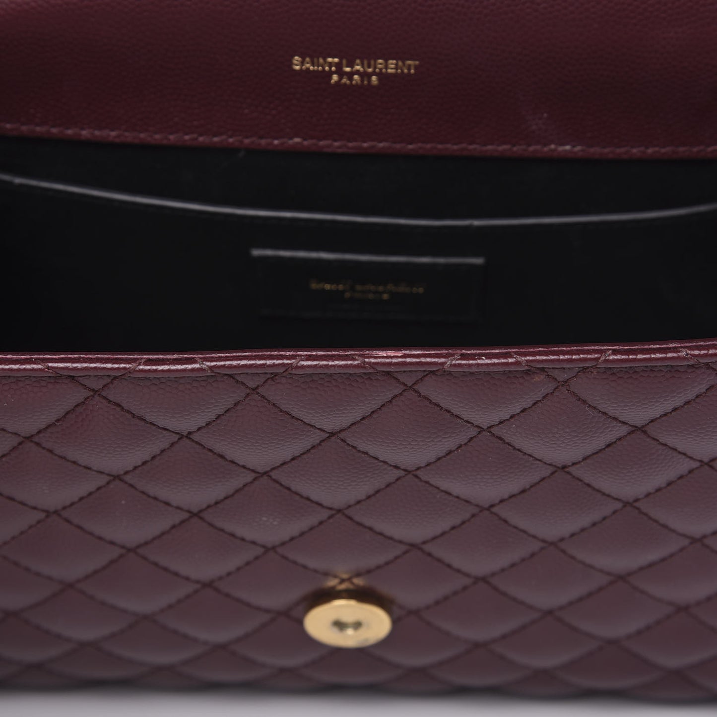 Grain De Poudre Textured Mixed Matelasse Medium Triquilt Monogram Satchel Rouge Legion