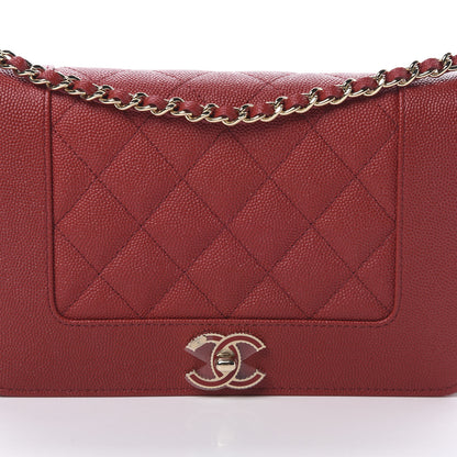 Chanel Caviar Quilted Vintage Mademoiselle Wallet On Chain WOC Red 9 of 14