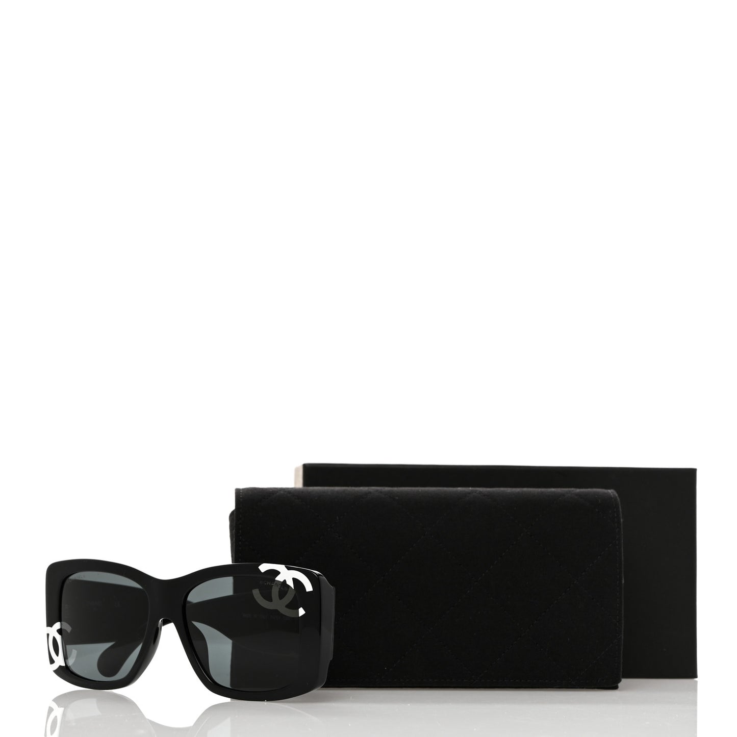 Acetate CC Logo Square Sunglasses 71472A Black