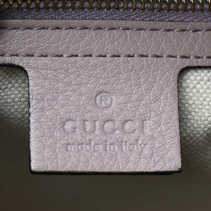 Gucci Monogram Selleria Calfskin Vintage Web Medium Boston New Sand Lilas 6 of 10