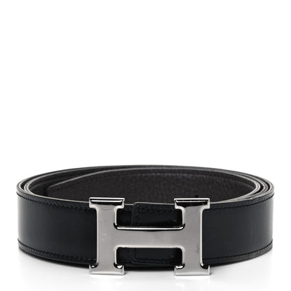 Hermes Box Togo 32mm H Belt 95 Black Chocolate 1 of 4