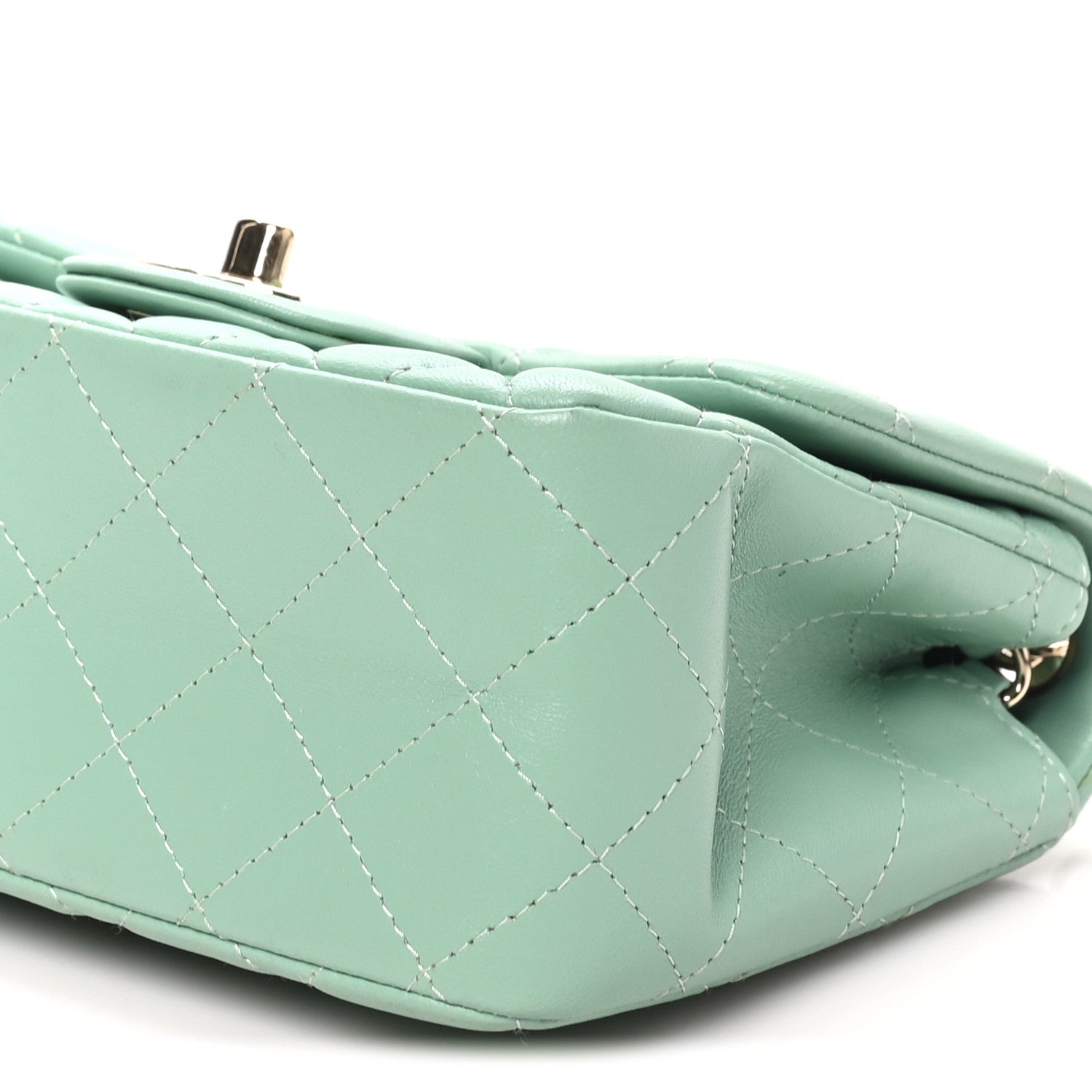 Chanel Lambskin Quilted Mini Square Flap Light Green 10 of 10