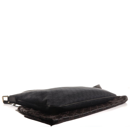 Gucci Denim Monogram Flat Messenger Bag Black 4 of 7