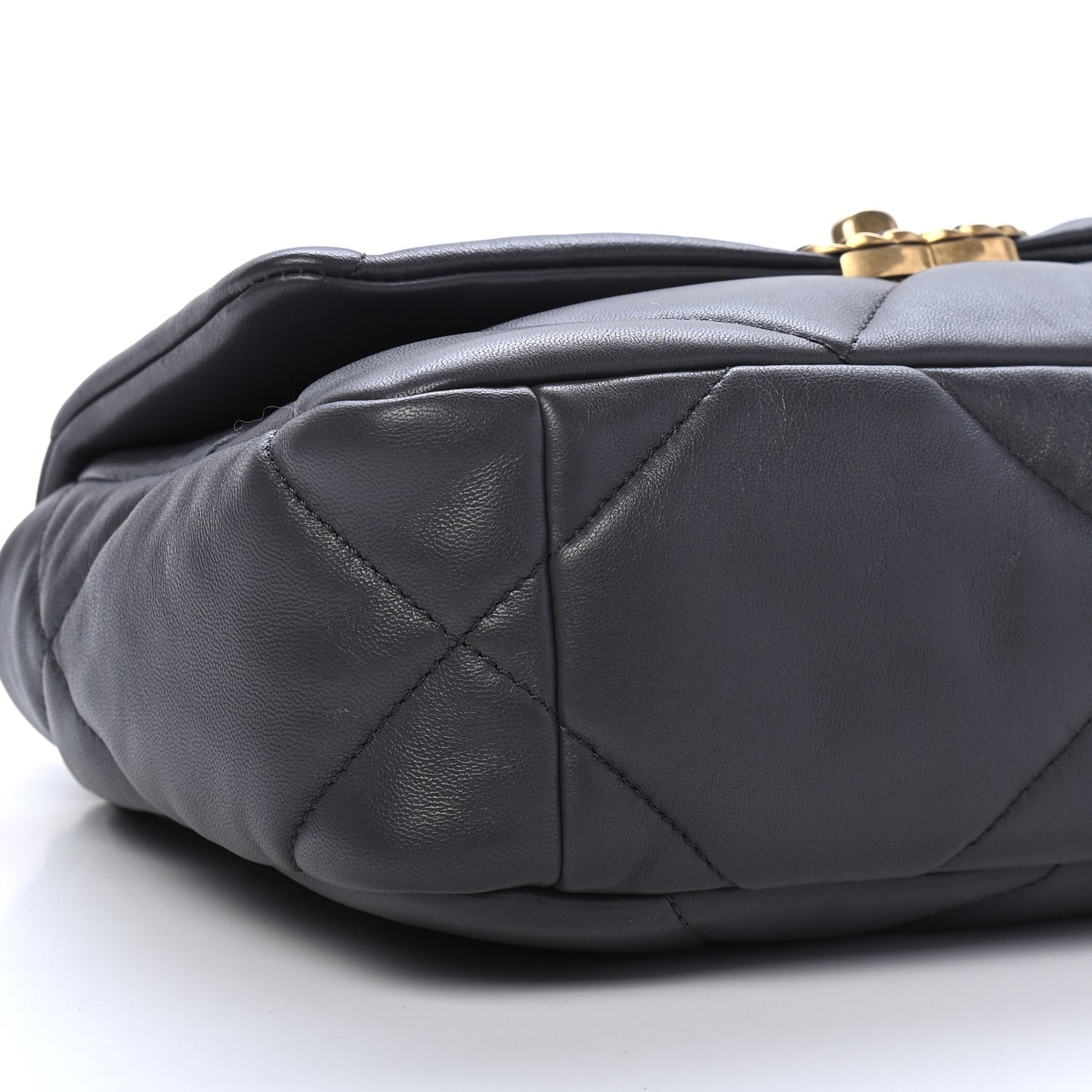 Lambskin Quilted Medium Chanel 19 Flap Dark Grey