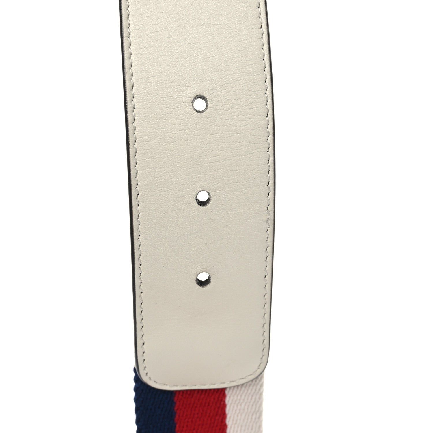 Gucci Nylon Calfskin Sylvie Web Double G 40mm Belt 80 32 Mystic White Hibiscus Red Maritime 5 of 5