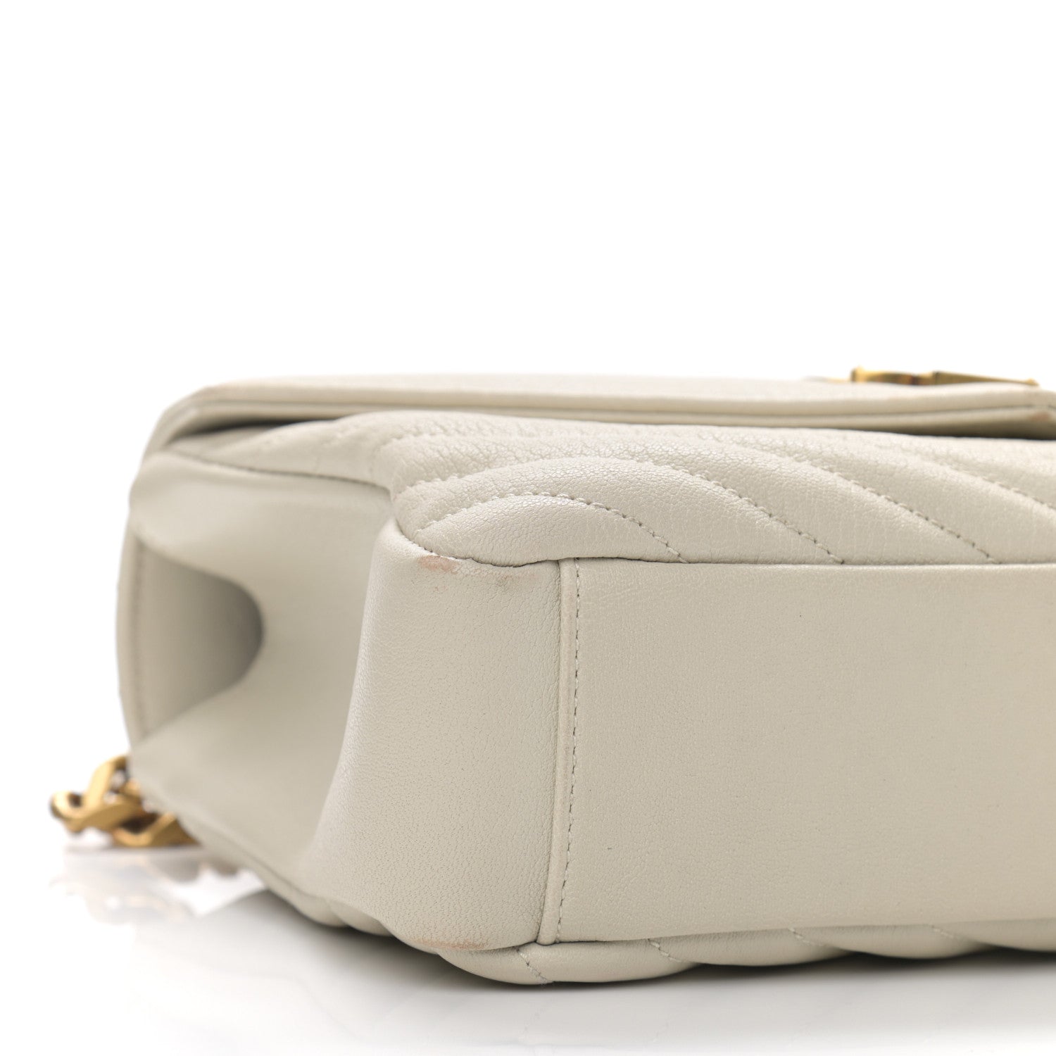 Saint Laurent Sheepskin Matelasse Chevron Monogram Medium College Bag Crema Soft 9 of 11