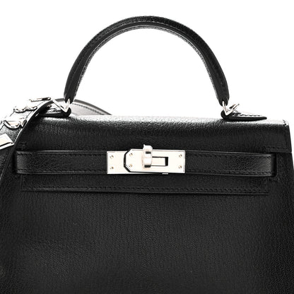 Hermes Chevre Chamkila Clou de Coeur Mini Kelly Sellier 20 Black 7 of 10