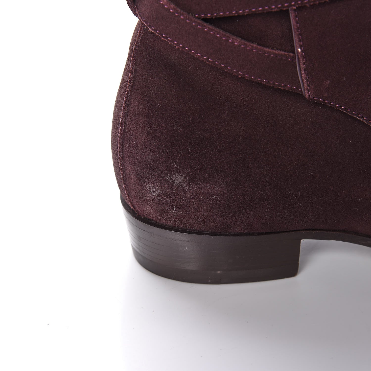 Saint Laurent Suede Soho Calfskin Ankle Boots 40 Deep Blood 17 of 25