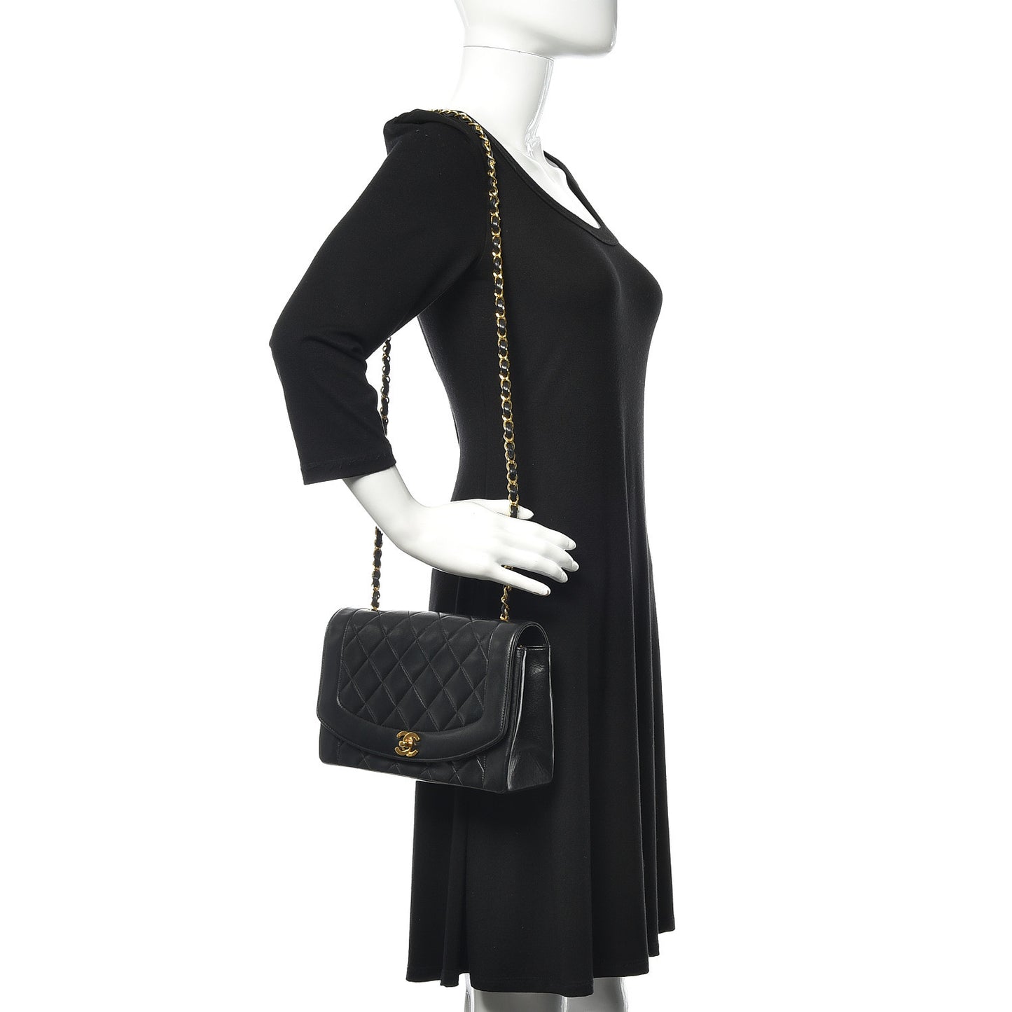 Lambskin Quilted Medium Single Flap Black