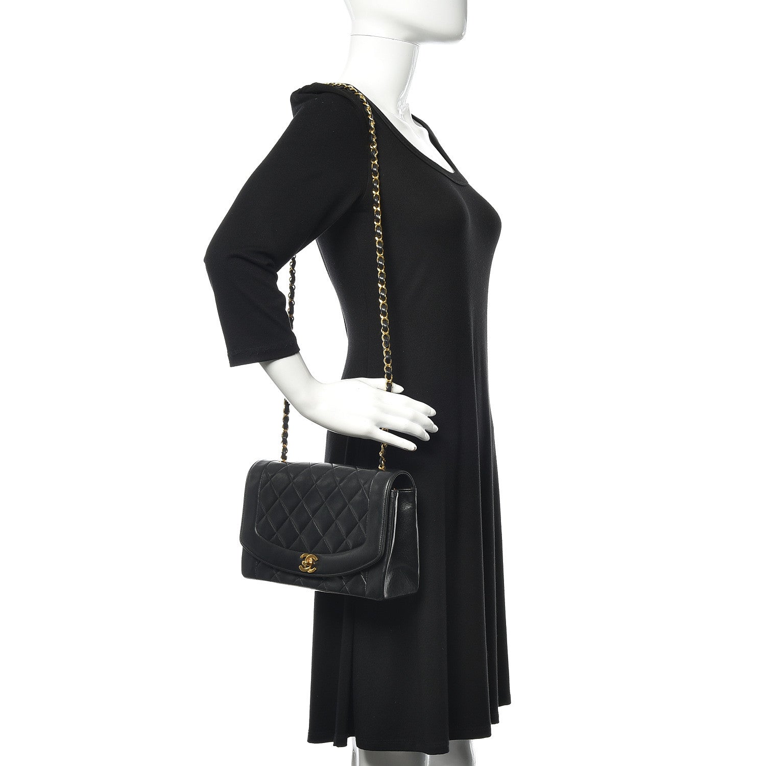 Chanel Lambskin Quilted Medium Single Flap Black 2 of 16