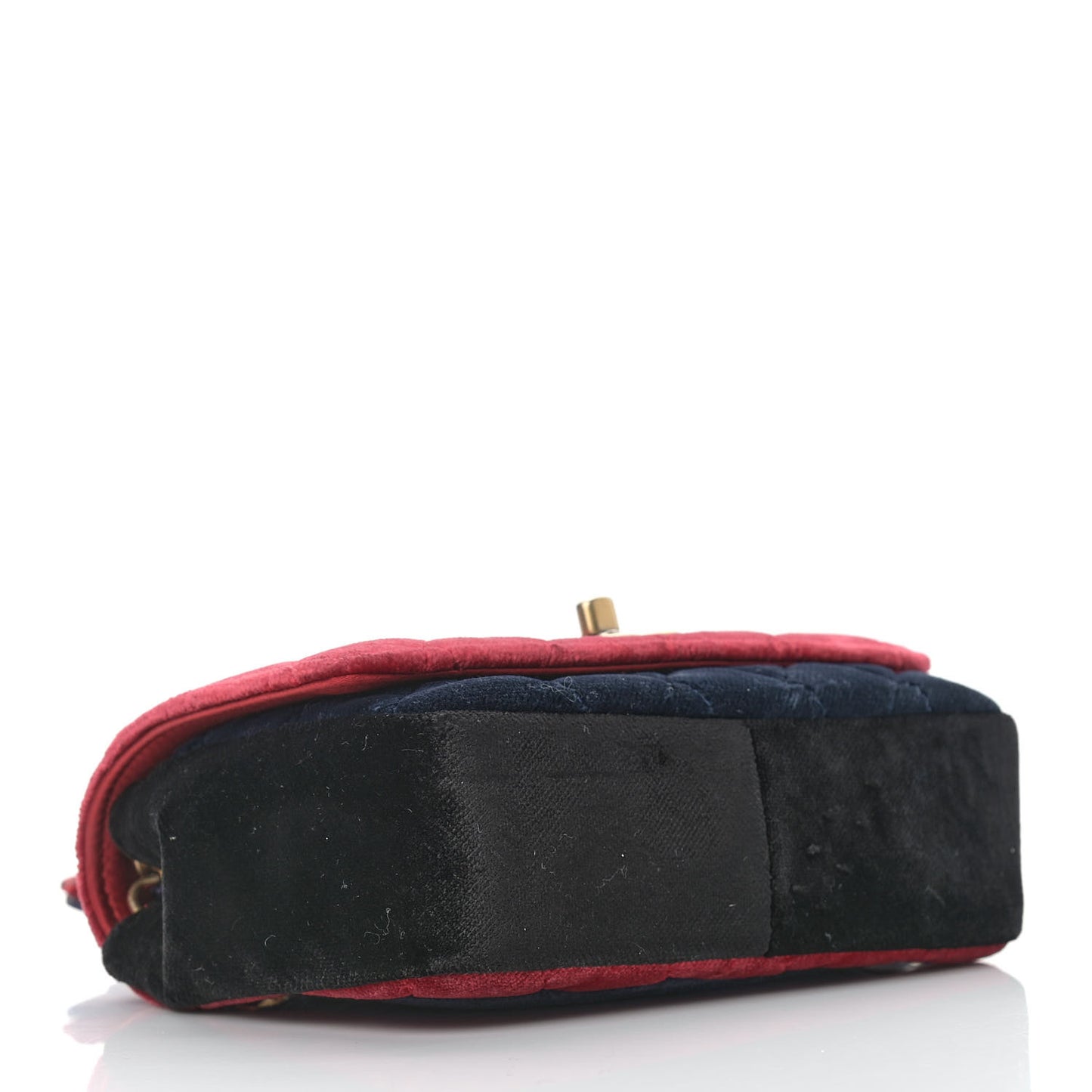 Velvet Quilted Small Camellia Flap Black Red Blue