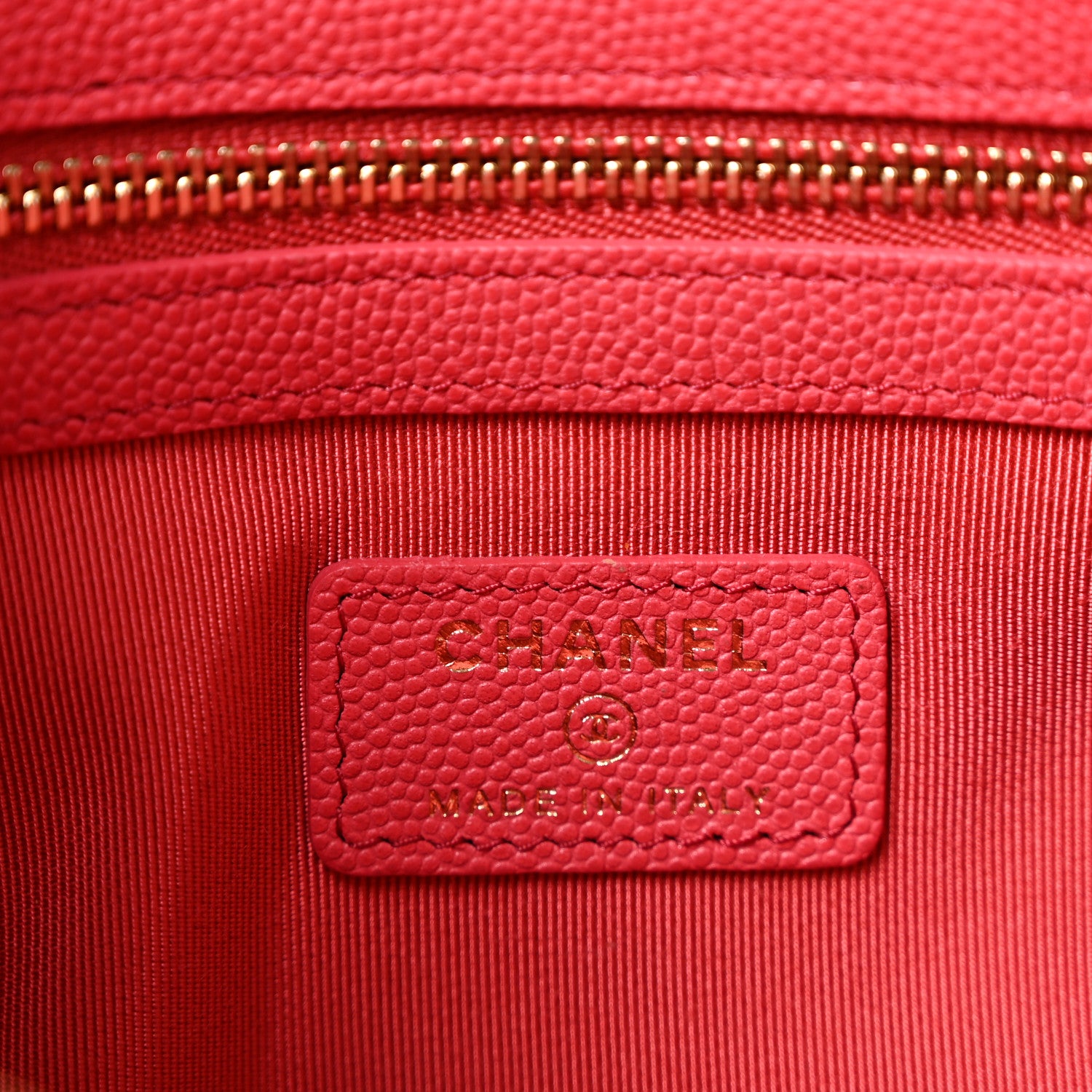 Chanel Caviar Quilted Medium Cosmetic Case Dark Pink 6 of 8