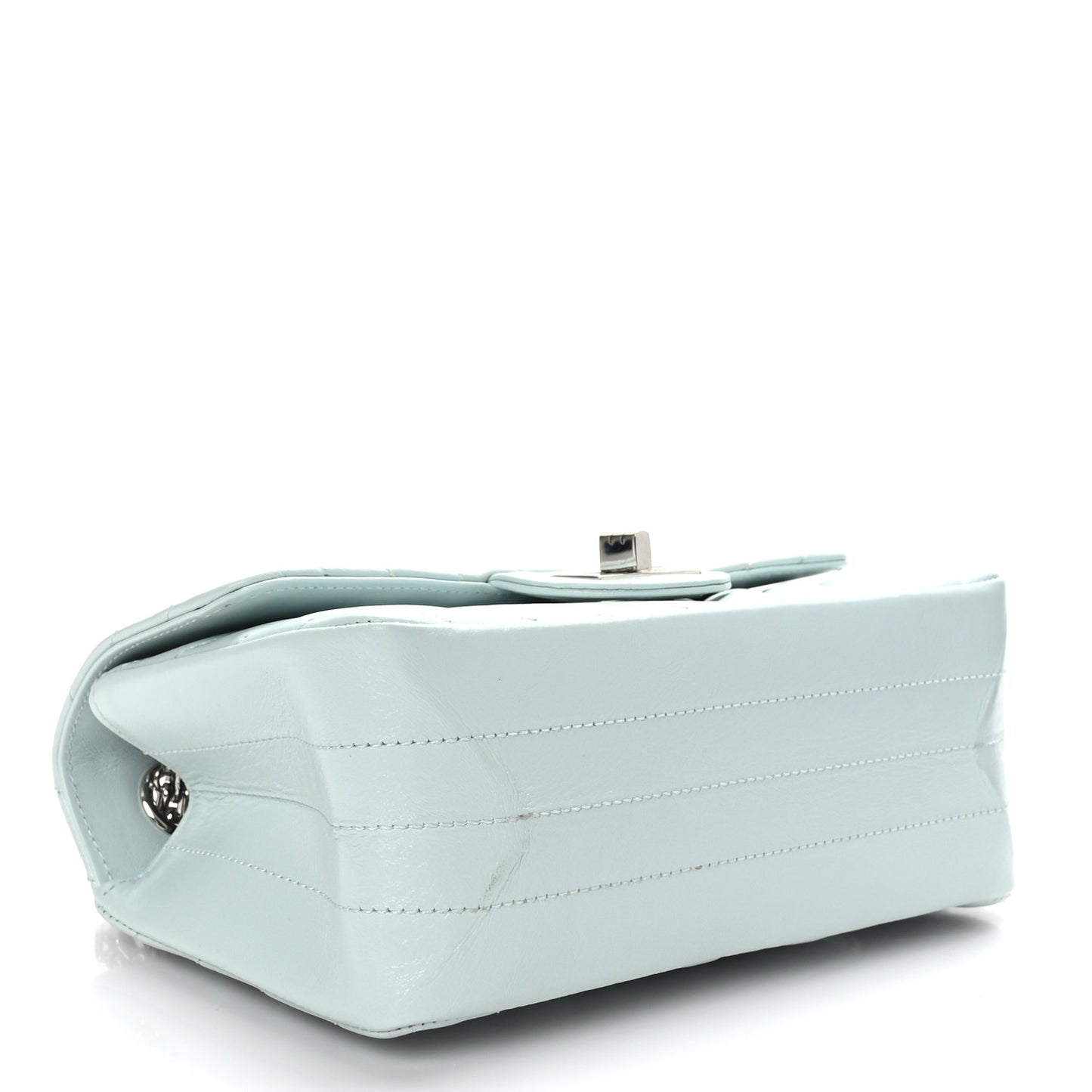 Aged Calfskin Chevron Quilted 2.55 Reissue Mini Flap Light Blue