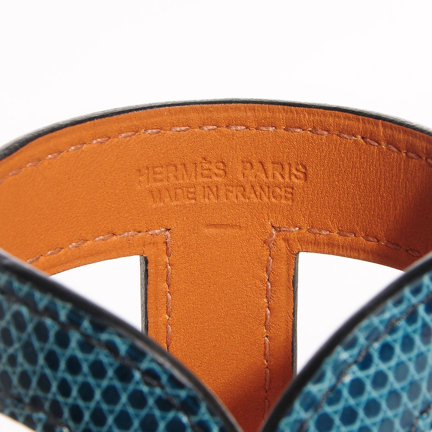 Hermes Lizard Ano Cuff Small Bleu Petrole 4 of 6