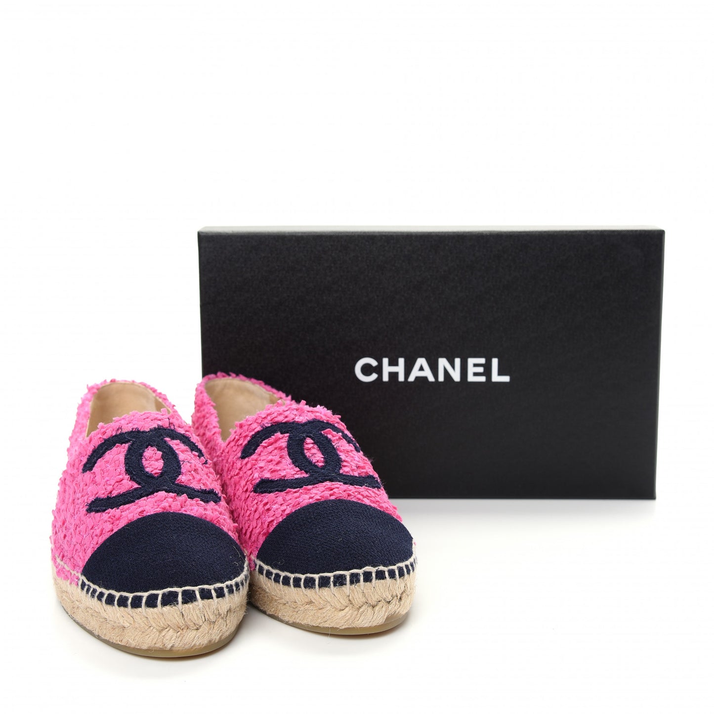 Tweed CC Espadrilles 41 Dark Pink Navy