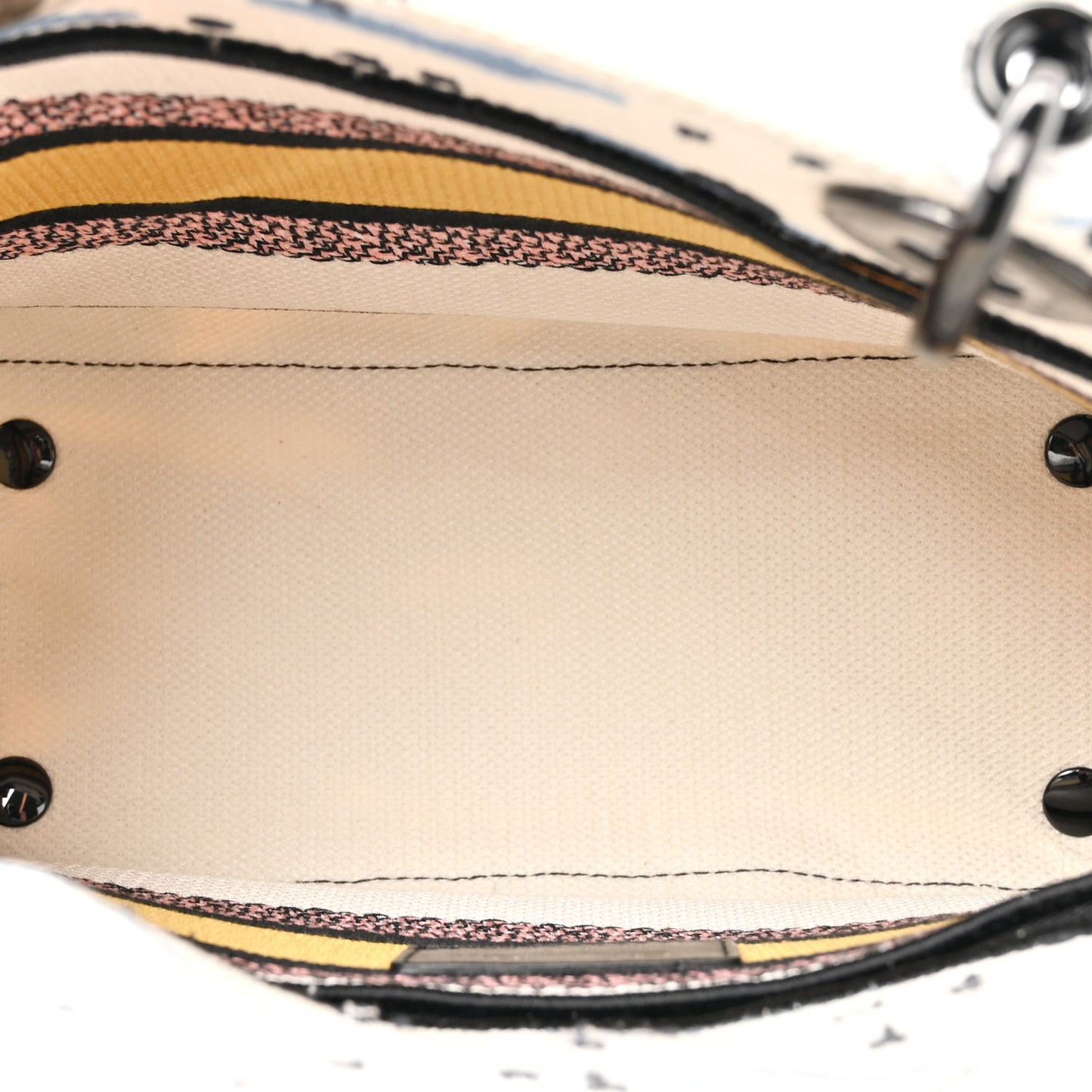 Canvas Embroidered Ciel De Reve Medium Lady D-Lite Latte Multicolor