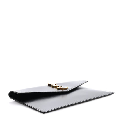 Saint Laurent Smooth Shiny Calfskin Monogram Uptown Pouch Black 4 of 7
