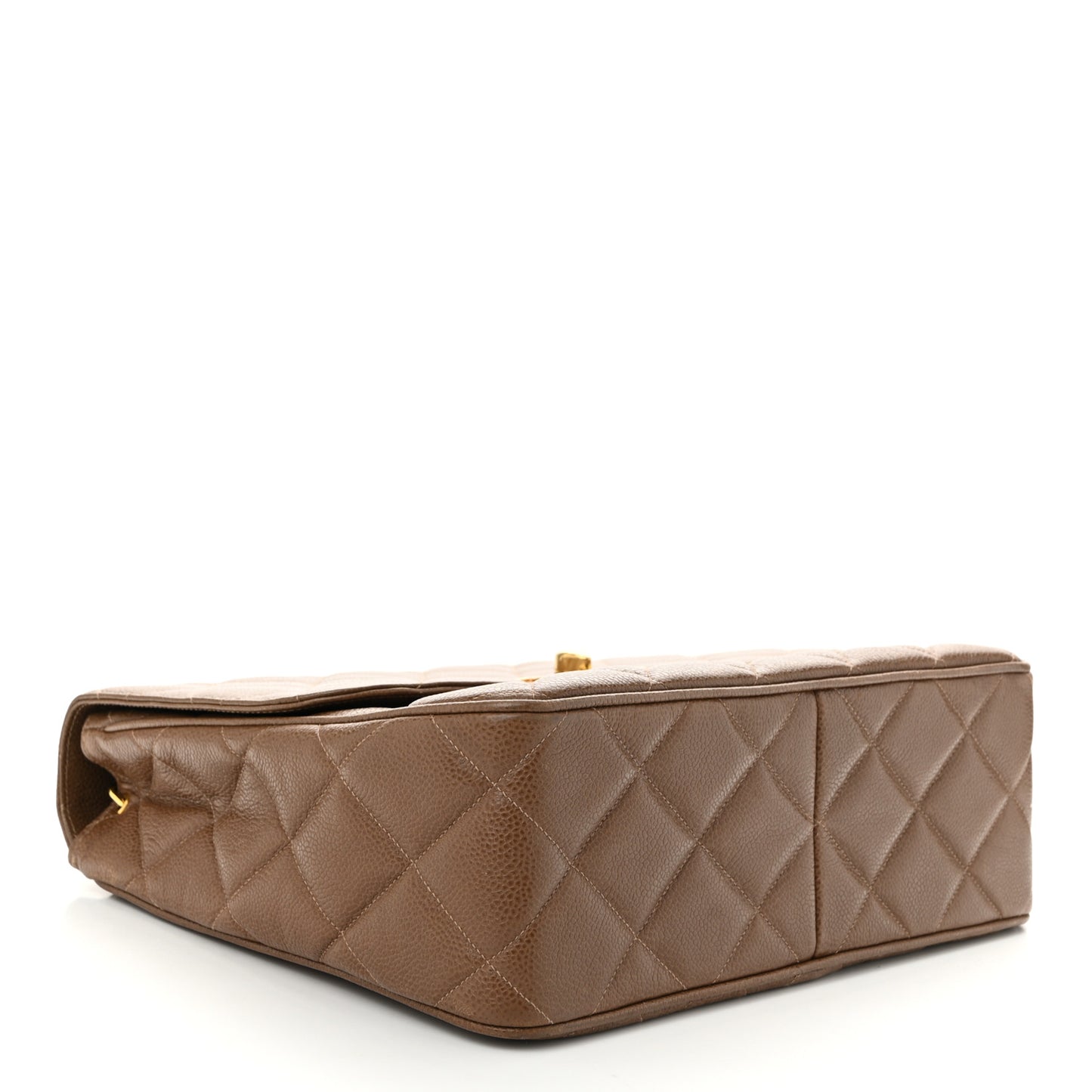 Caviar Quilted Small Single Flap Brown