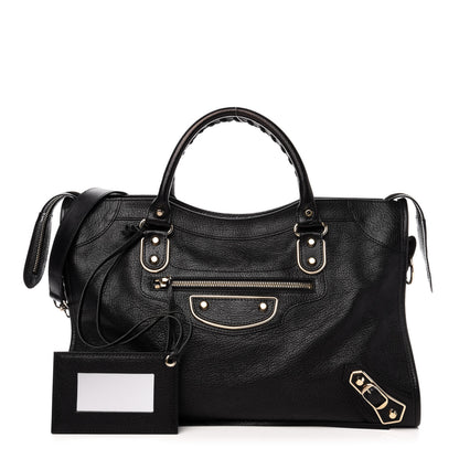 Balenciaga Chevre Gold Metallic Edge Hardware City Black 1 of 13