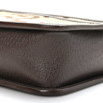 Gucci Monogram Jumbo GG Textured Dollar Calfskin Web Mini Crossbody Bag Camel Ebony New Acero 8 of 8