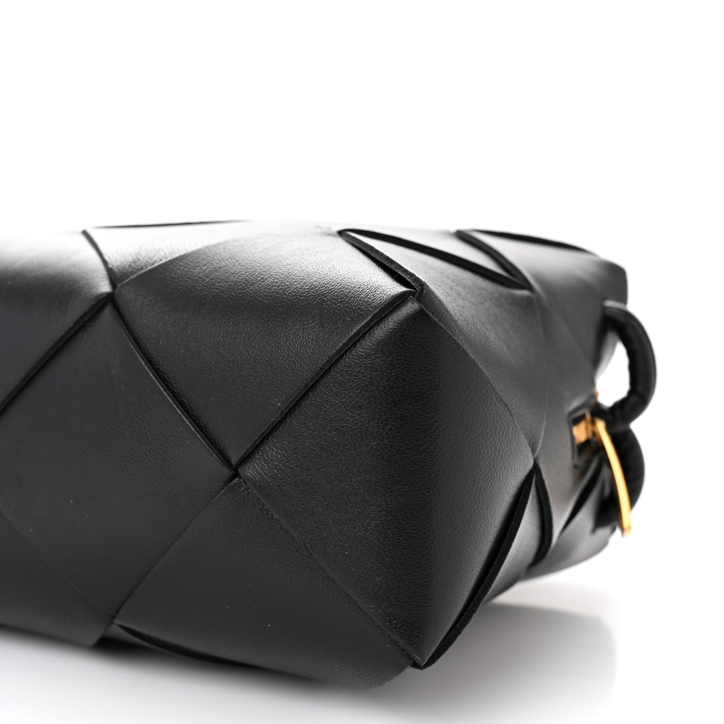 Lambskin Maxi Intrecciato Small Cassette Camera Bag Black