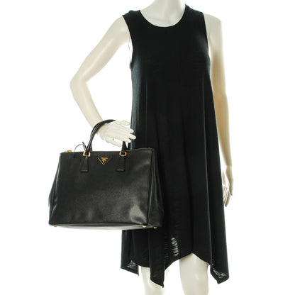 Prada Saffiano Large Galleria Double Zip Tote Black 2 of 9