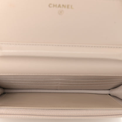 Chanel Lambskin Quilted Chain Around Wallet On Chain WOC Beige 5 of 12