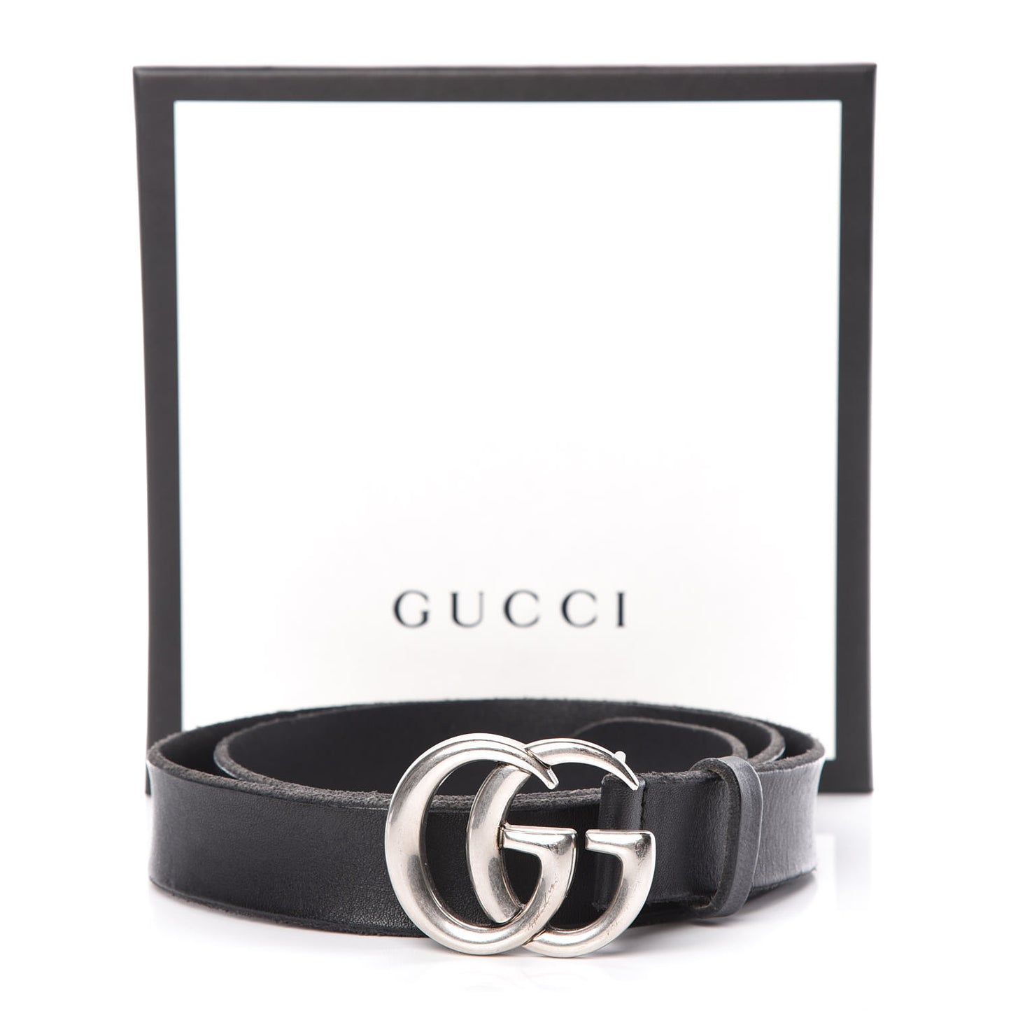Cuoio Toscano Nickel Double G 30mm Belt 90 36 Black