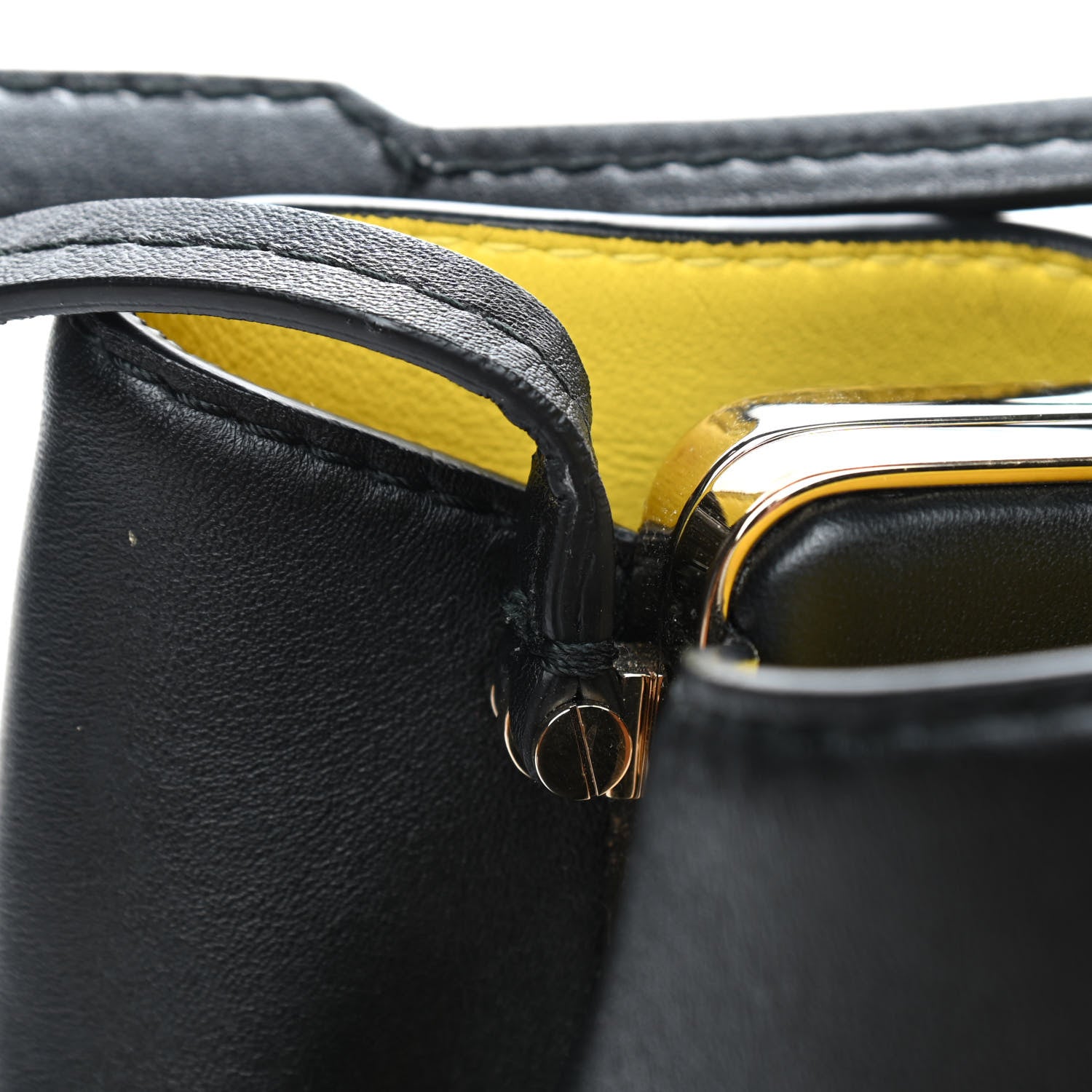 Proenza Schouler Nappa Frame Bucket Bag Black Yellow 10 of 10