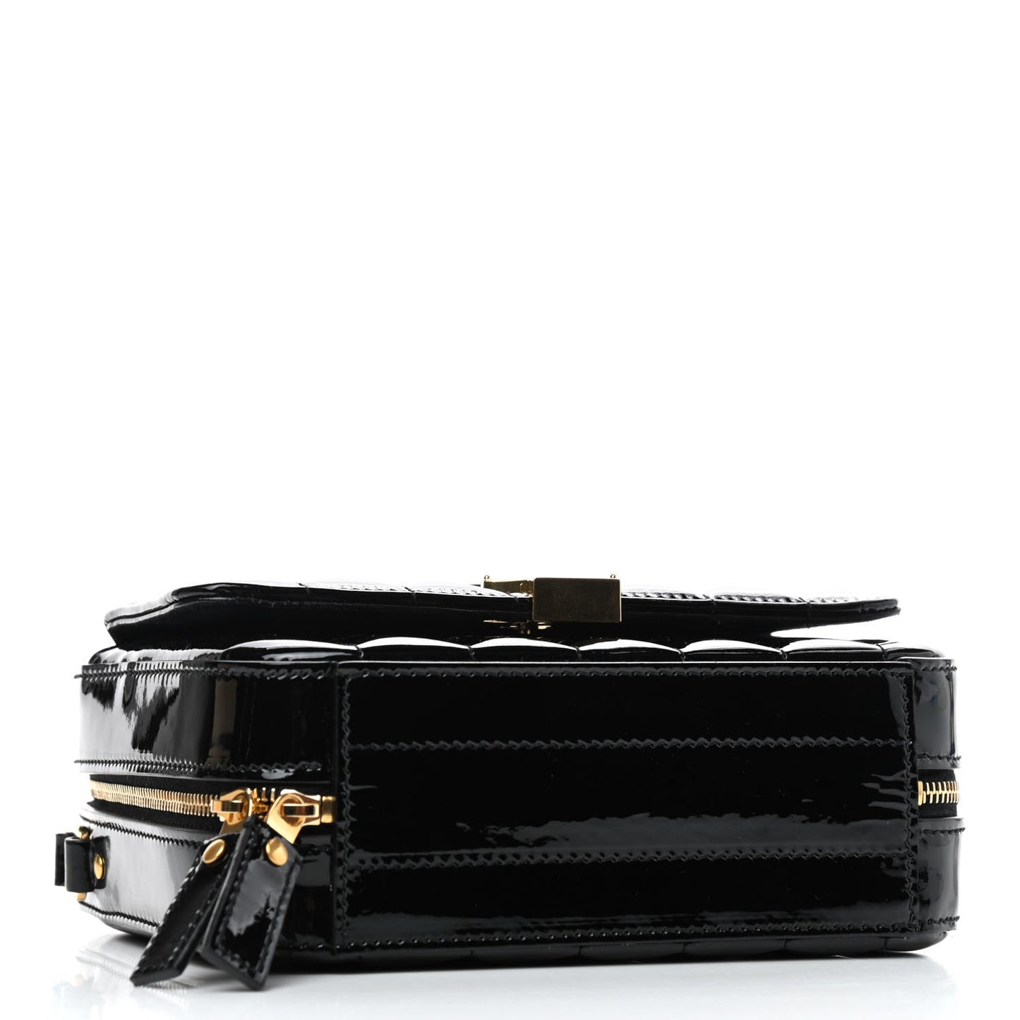 Patent Matelasse Monogram Vicky Camera Bag Black