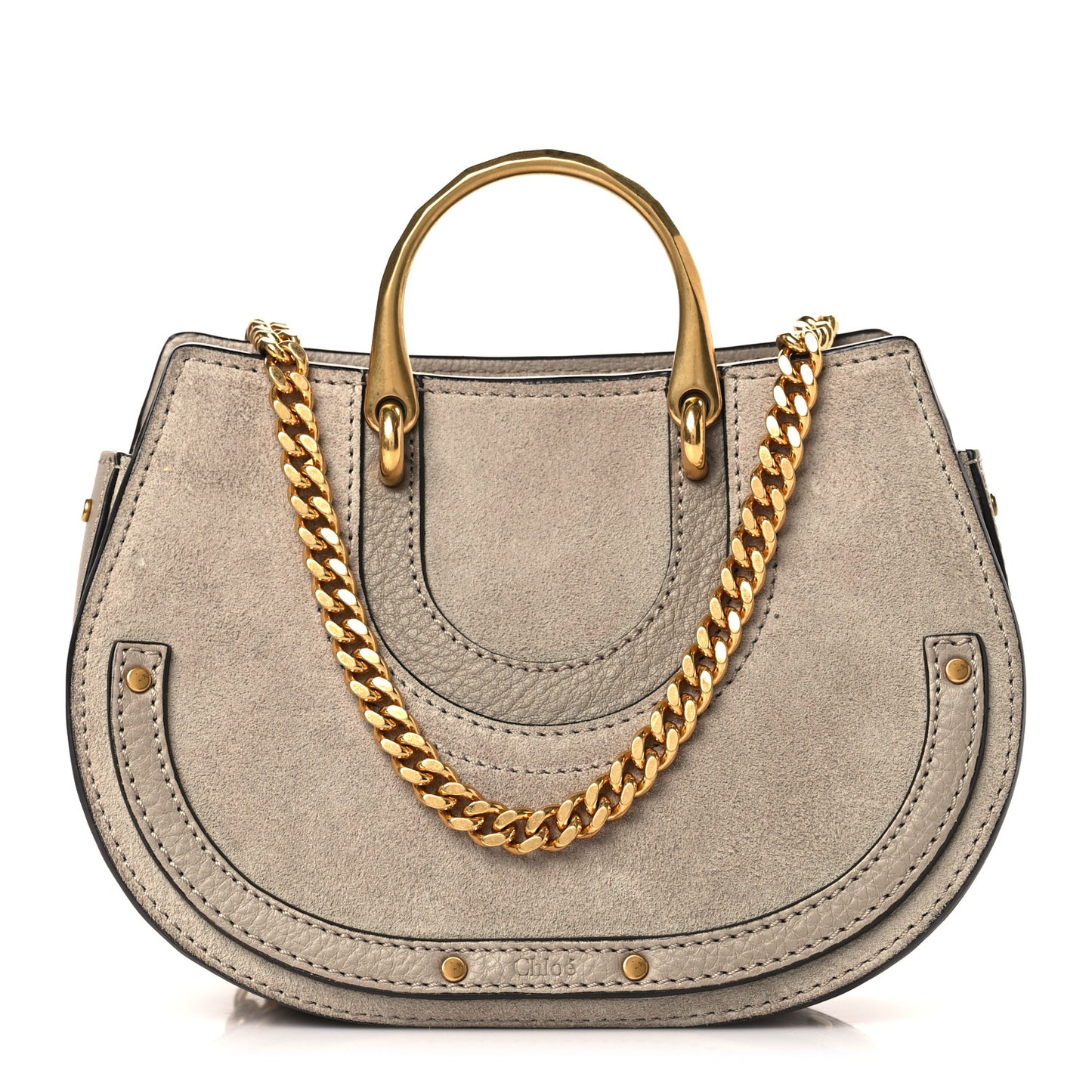 Calfskin Suede Mini Pixie Signature Belt Bag Motty Grey