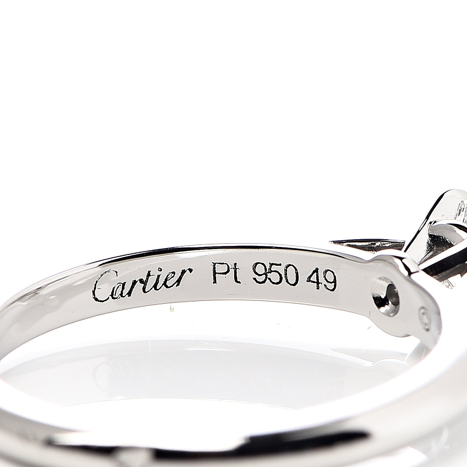 Cartier Platinum Diamond .33ct Solitaire 1895 Engagement Ring 49 4.75 6 of 7