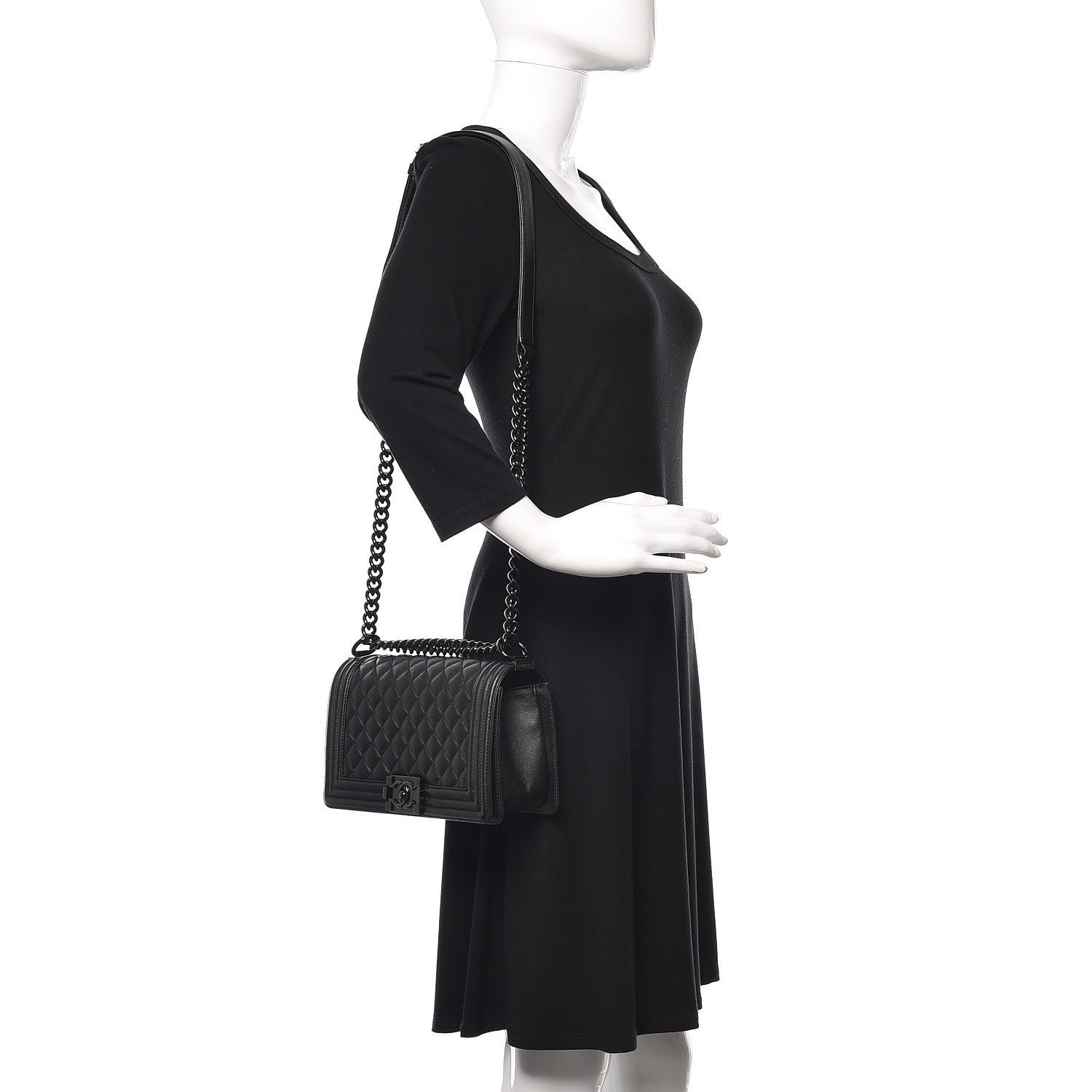 Chanel Caviar Quilted Medium Boy Flap So Black 2 of 11