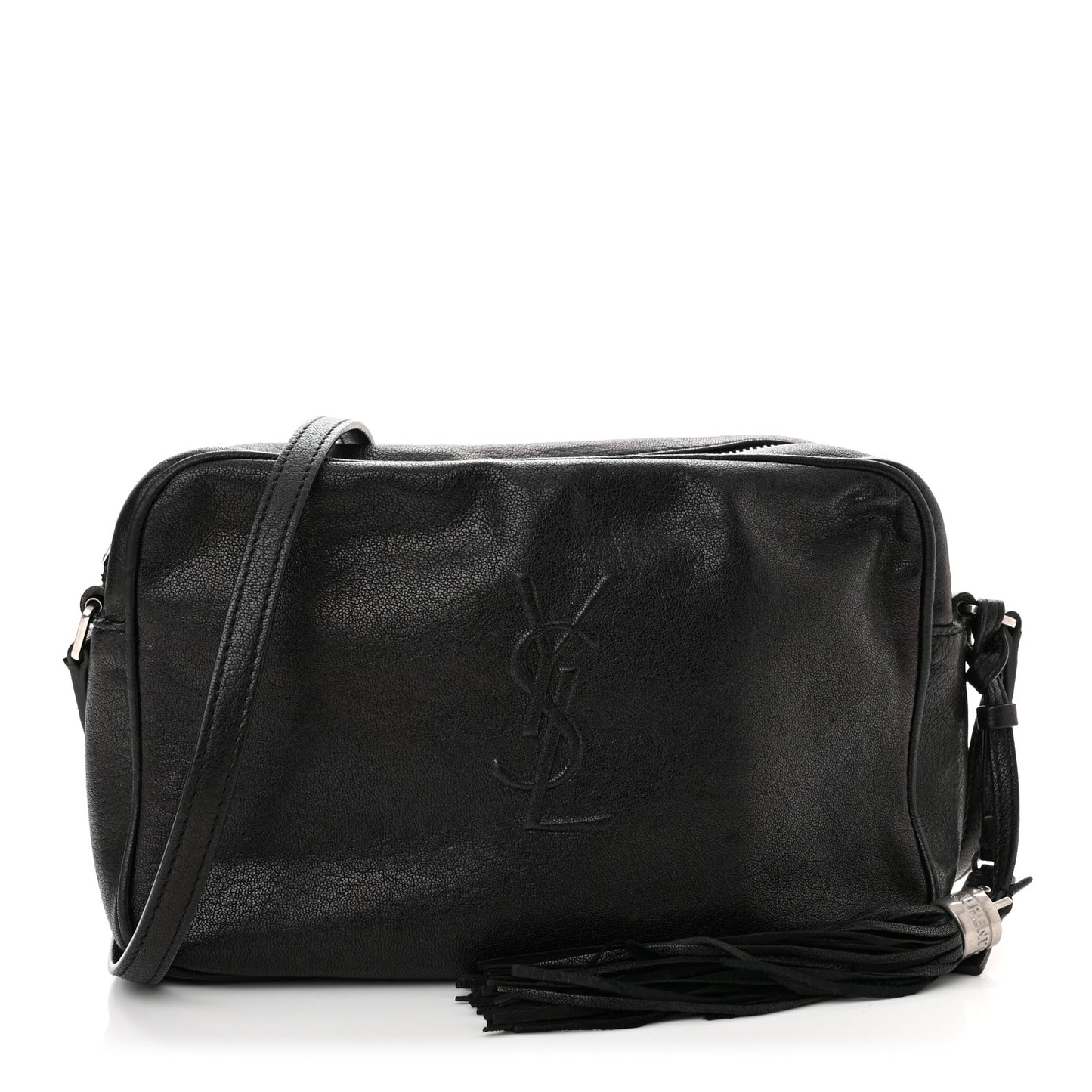 Lambskin Monogram Embossed Small Lou Camera Bag Black