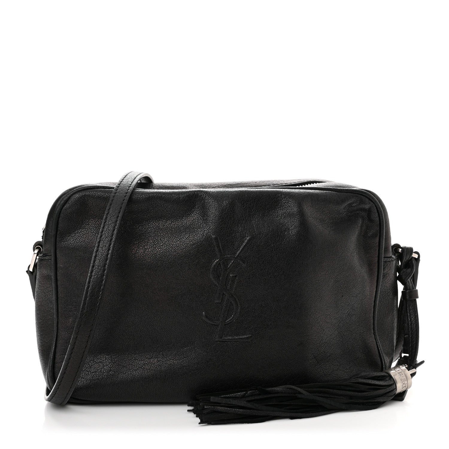 Saint Laurent Lambskin Monogram Embossed Small Lou Camera Bag Black 1 of 11