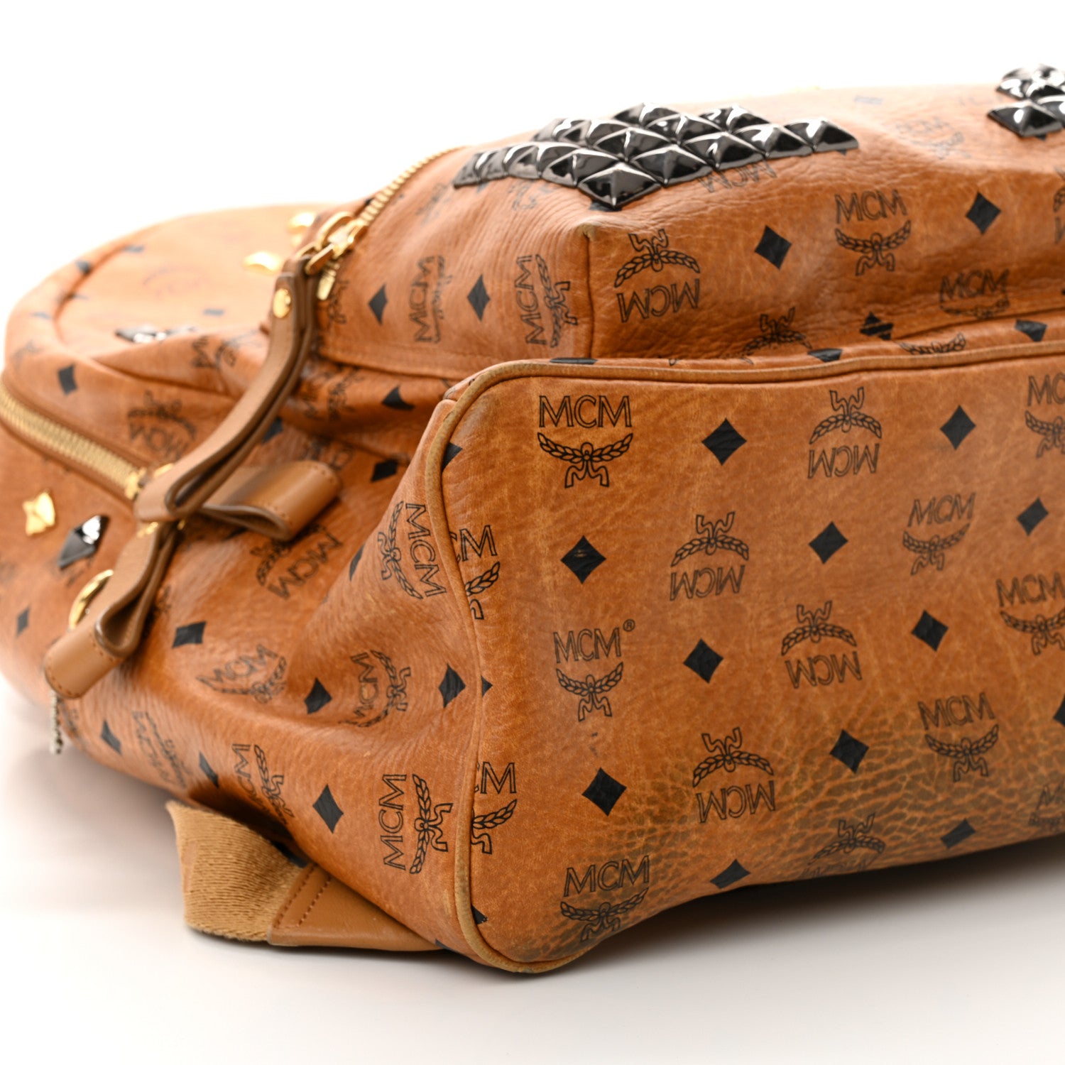 MCM Visetos Studded Large Stark M Backpack Cognac 8 of 12