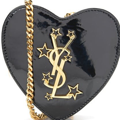 Saint Laurent Patent Small Love Heart Chain Bag Black 9 of 9