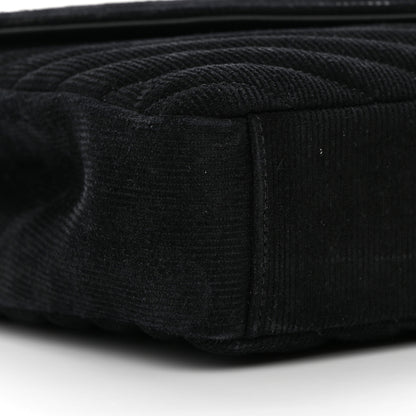 Saint Laurent Corduroy Matelasse Chevron Monogram Medium College Bag Softy Black 9 of 15