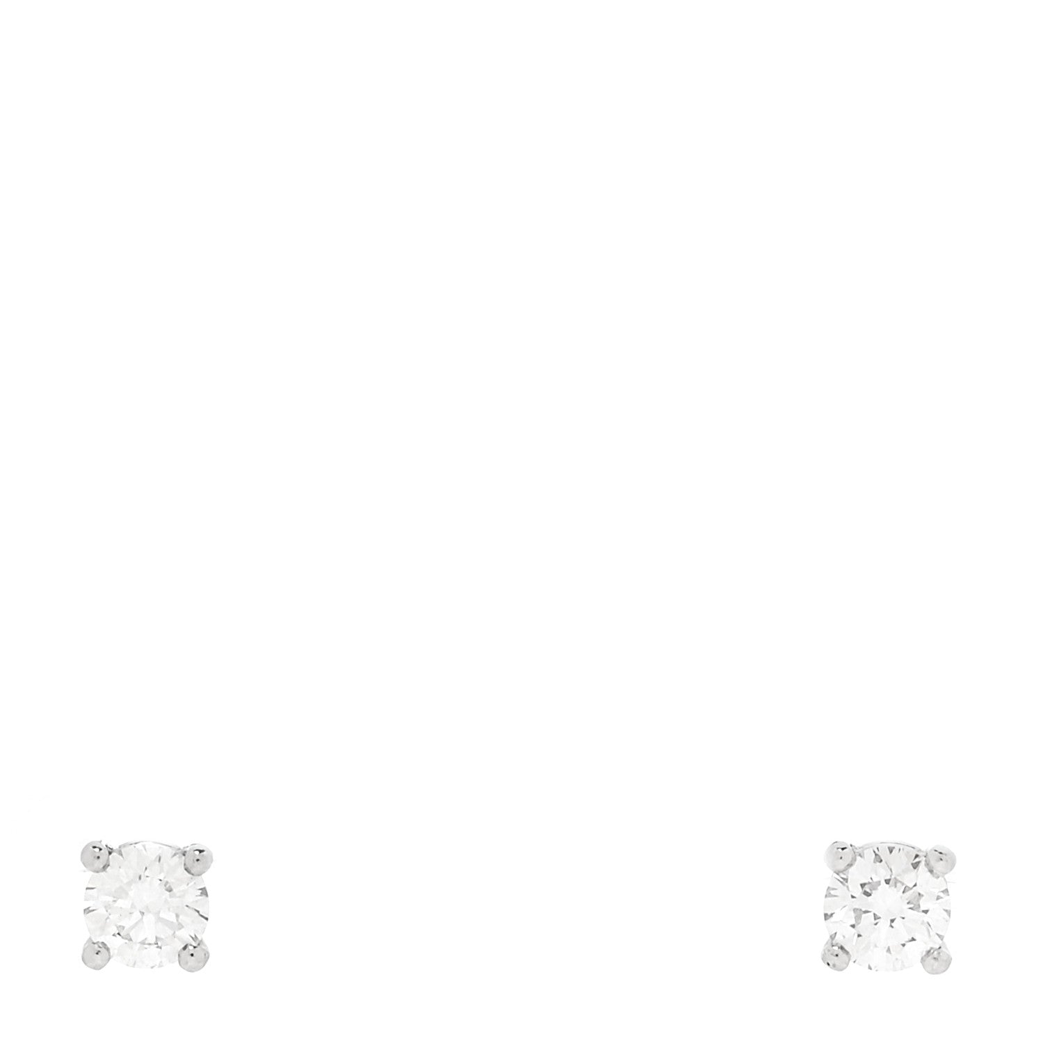 Tiffany Platinum Diamond .27ctw Solitaire Earrings 1 of 5