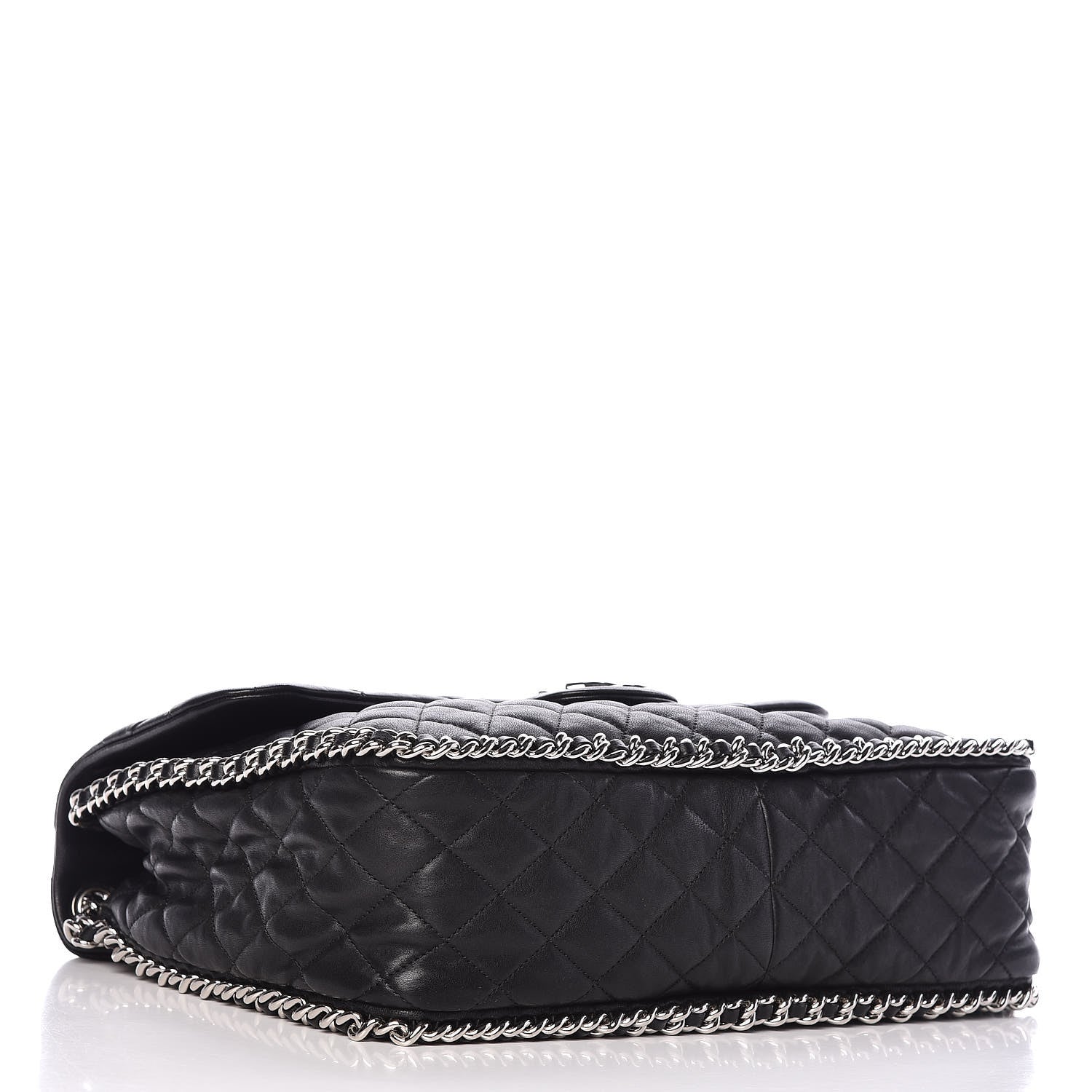 Chanel Washed Lambskin Quilted Maxi Chain Around Flap Black 4 of 10