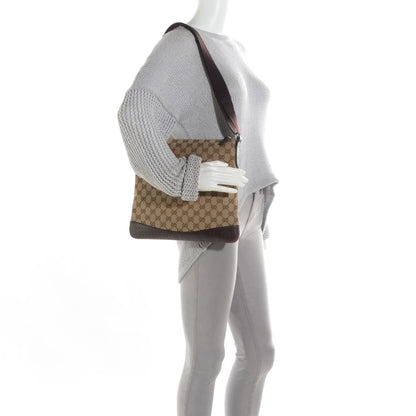 Gucci Monogram Calfskin Perforated Medium Flat Messenger Bag Dark Brown 2 of 11