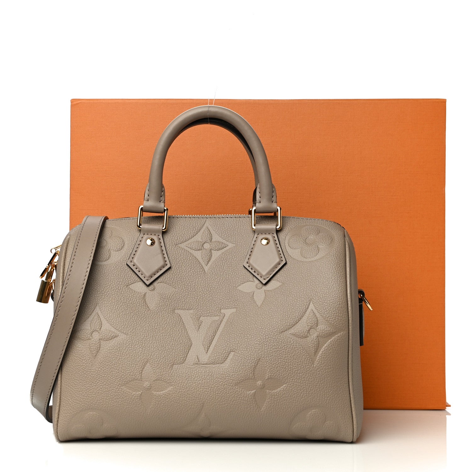 Louis Vuitton Empreinte Monogram Giant Speedy Bandouliere 25 Tourterelle 12 of 12