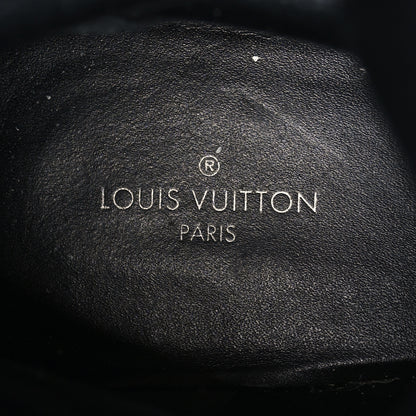 Louis Vuitton Suede Crocodile Embossed Calfskin Monogram Laureate Platform Desert Boots 36 Black 9 of 10