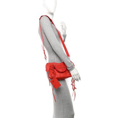 Balenciaga Matte Goatskin Rubber Covered Classic Hardware Mini City Rouge Coquelicot Rouge Braise 2 of 12
