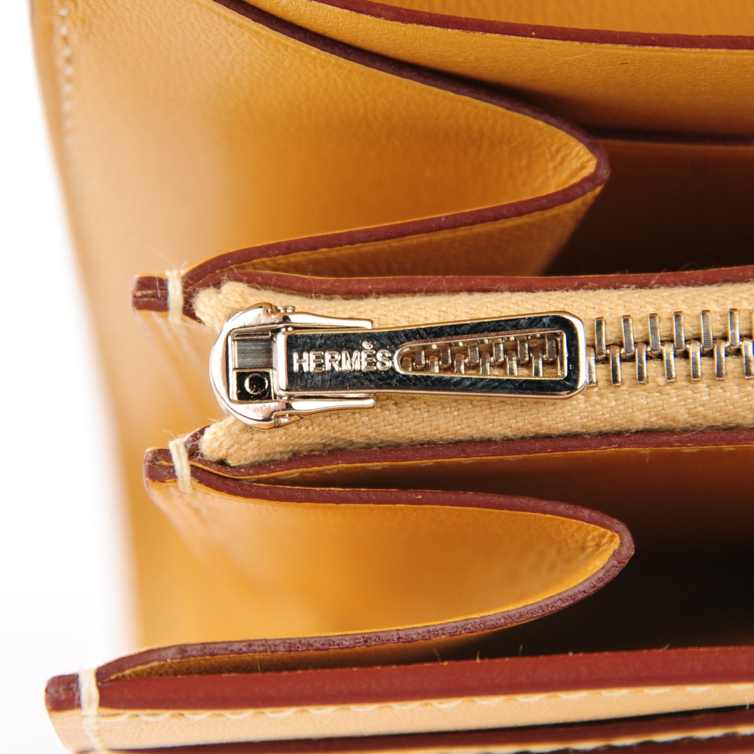 Hermes Tadelakt Lizard Constance Short Wallet Paille Ficelle 9 of 11