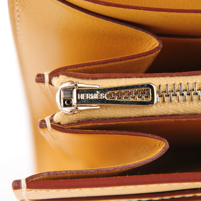 Hermes Tadelakt Lizard Constance Short Wallet Paille Ficelle 9 of 11