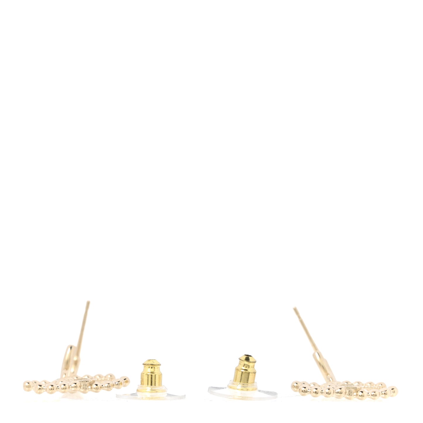 Metal CC Hoop Drop Earrings Gold