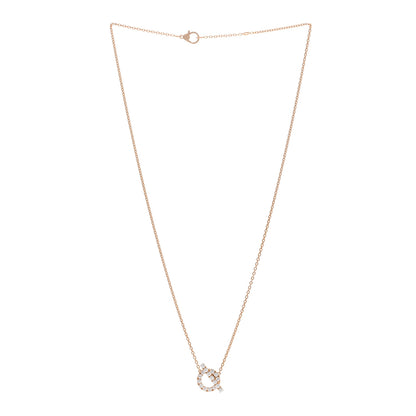 Hermes 18K Rose Gold Diamond Finesse Pendant Necklace 3 of 6